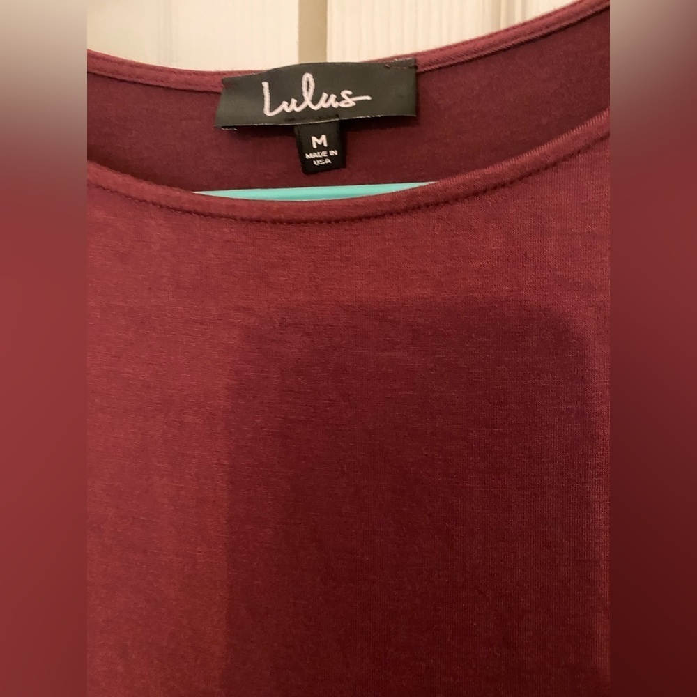 - Lulus Burgundy Long Sleeves Dress Size S - Picture 3 of 6